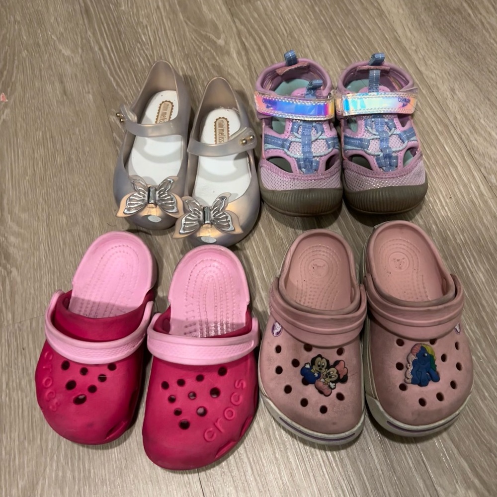 CROCS and other Kids Slippers - Pink, Gray, Purple